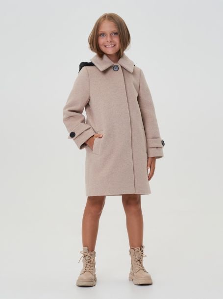 Фото3: картинка 739.20 Пальто на синтепоне с капюшоном, бежевый Choupette - одевайте детей красиво!