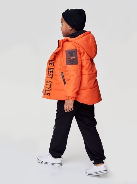 Фото3: Оранжевая теплая куртка для мальчика