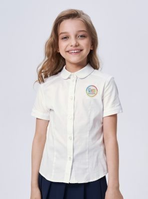 Фото1: Белая школьная блузка для девочки