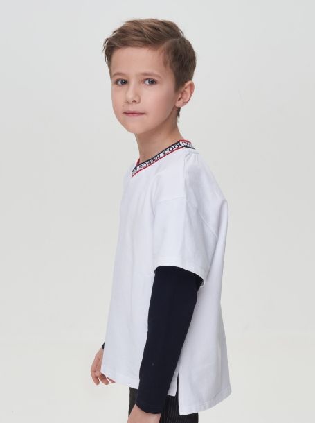 Фото2: картинка 570.1.31 Джемпер комбинированный, белый Choupette - одевайте детей красиво!