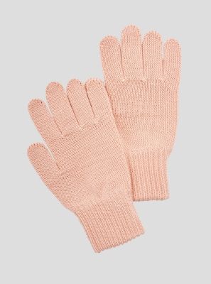 Фото1: Розовые вязаные перчатки для девочки