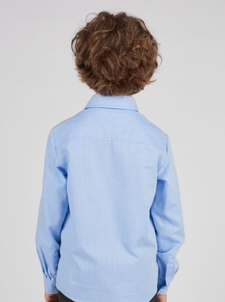 Фото3: 15.90 Голубая рубашка с принтом для мальчика