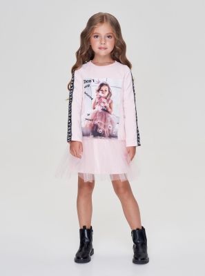 Фото1: картинка 67.108 Платье с принтом, принцесса, розовое Choupette - одевайте детей красиво!