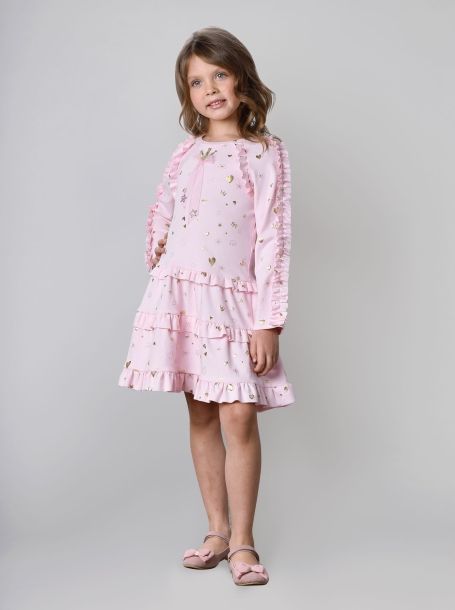 Фото1: Нарядное розовое платье с рюшами