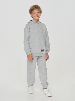 Фото1: картинка 282.70 Костюм из футера (худи, штаны),  серый меланж Choupette - одевайте детей красиво!