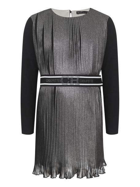 Фото1: картинка 07.108 Платье нарядное комбинированное, черное с серебром Choupette - одевайте детей красиво!