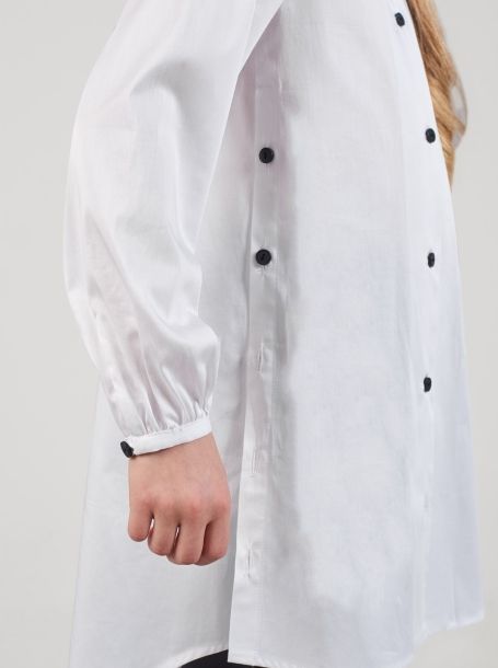 Фото4: Удлиненная белая блузка для девочки