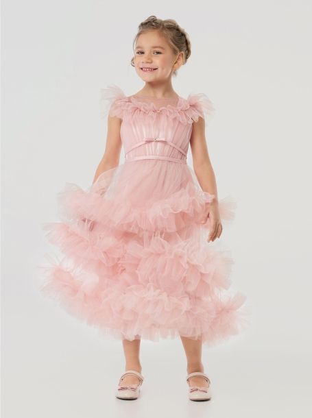 Фото3: картинка 1510.43 Платье нарядное Церемония, с пышными оборками, розовый Choupette - одевайте детей красиво!