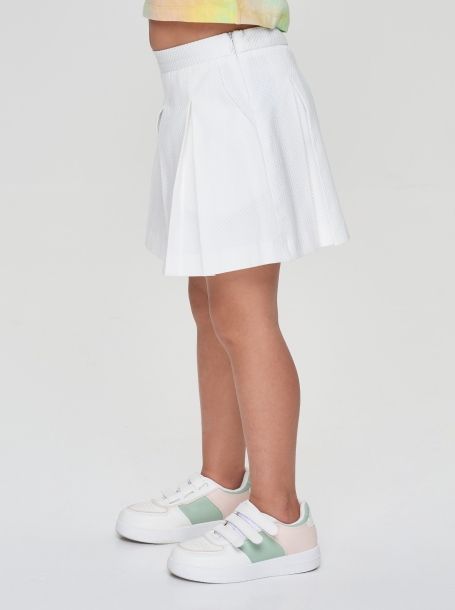 Фото3: Трикотажная белая юбка шорты