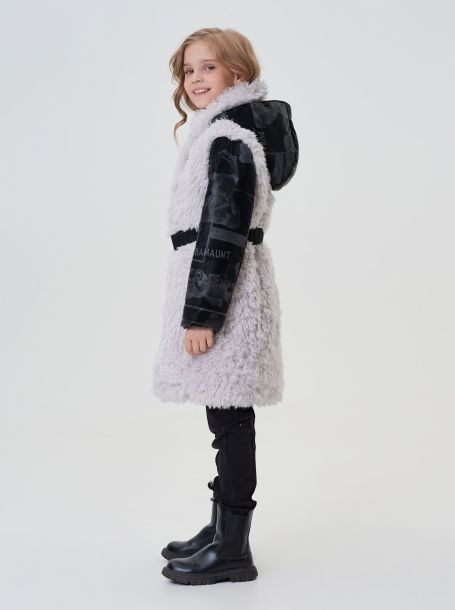 Фото2: картинка 741.20 Пальто из искусственного меха с сумочкой,  экрю/ черный Choupette - одевайте детей красиво!