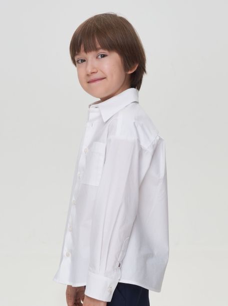 Фото2: картинка 575.31 Сорочка оверсайз с длинным рукавом, белый Choupette - одевайте детей красиво!
