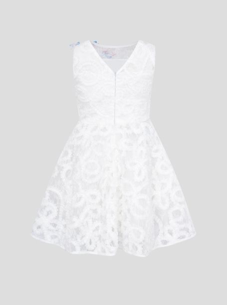 Фото2: 1248.1.43 Белое кружевное платье с декором