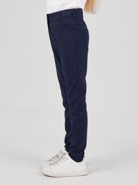 Фото3: 77.2.31 Синие трикотажные брюки для девочки