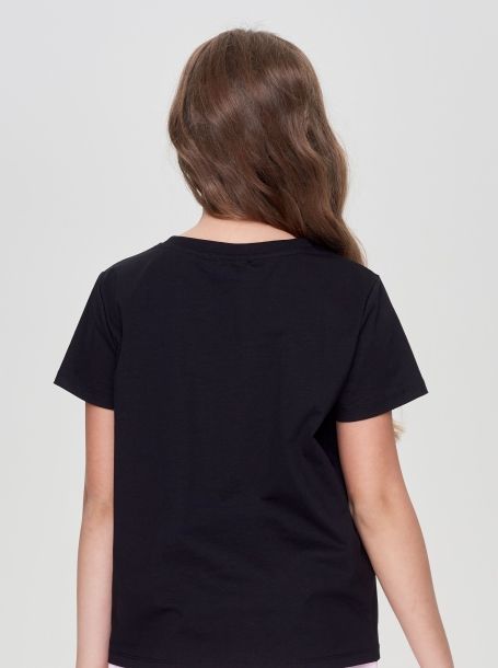 Фото3: Черная футболка с неоновым принтом