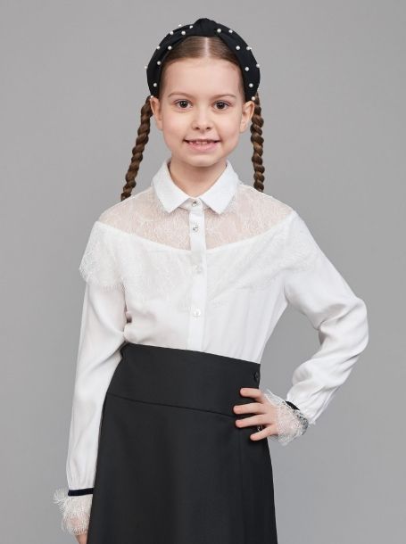 Фото1: Нарядная белая блузка для девочки