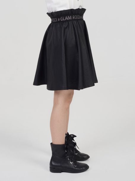 Фото3: Черная юбка с декорами для девочки