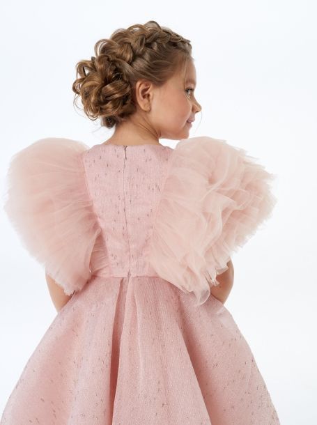 Фото8: картинка 1514.43 Платье нарядное Церемония с пышными рукавами, розовый Choupette - одевайте детей красиво!
