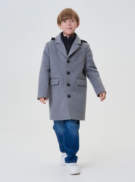 Фото7: картинка 756.20 Пальто на синтепоне с капюшоном, серый Choupette - одевайте детей красиво!