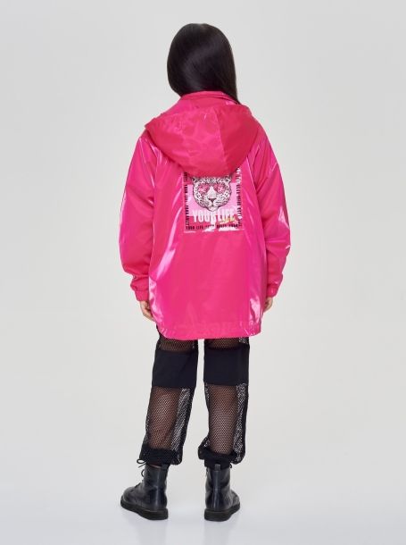 Фото3: Малиновая куртка ветровка для девочки