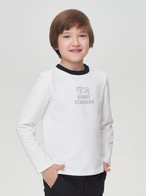 Фото1: картинка 569.31 Джемпер из футера с вышивкой, белый Choupette - одевайте детей красиво!