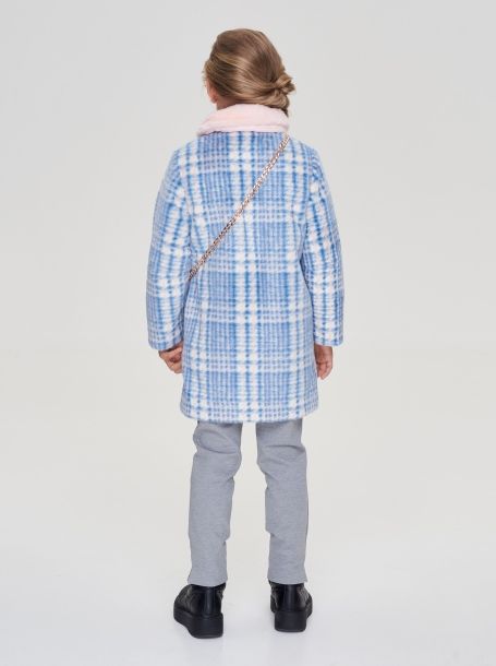 Фото4: картинка 691.20 Пальто на синтепоне с меховой сумочкой, сливочно-голубой Choupette - одевайте детей красиво!