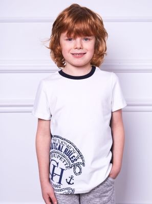 Фото1: Белая детская футболка с принтом