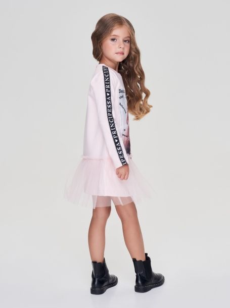 Фото3: картинка 67.108 Платье с принтом, принцесса, розовое Choupette - одевайте детей красиво!