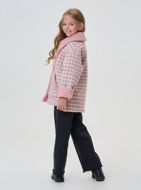Фото6: картинка 750.20 Куртка под дубленку, розовая клетка Choupette - одевайте детей красиво!