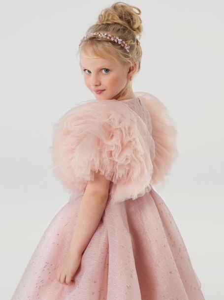 Фото14: картинка 1514.43 Платье нарядное Церемония с пышными рукавами, розовый Choupette - одевайте детей красиво!