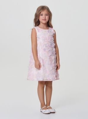 Фото1: картинка 1566.1.43 Платье Церемония трапеция из декоративной ткани, нежное конфетти Choupette - одевайте детей красиво!