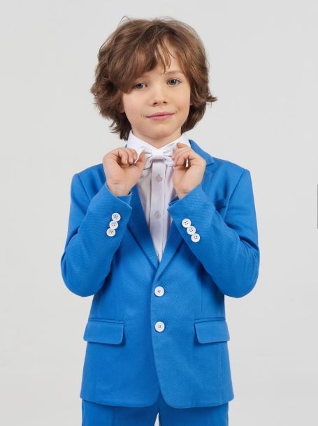 Фото4: Синий нарядный пиджак для мальчика