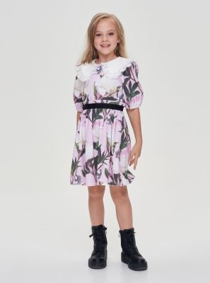 Фото1: картинка 28.108 Платье мягкое из трикотажа, фирменный принт Choupette - одевайте детей красиво!