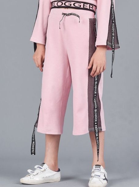 Фото2: Розовые штаны кюлоты для девочки