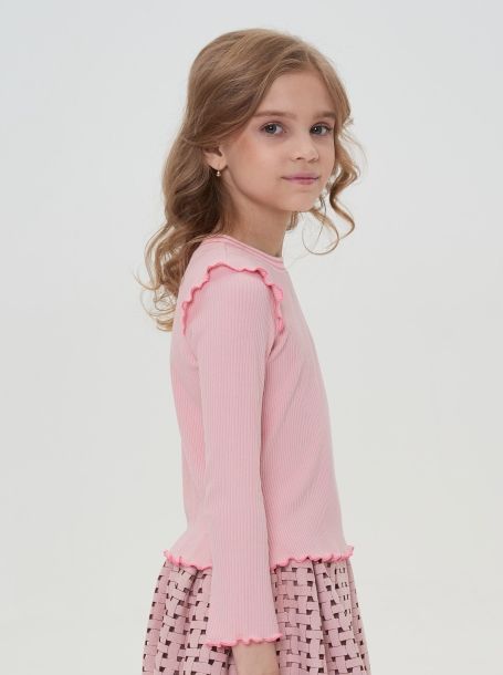 Фото3: картинка 54.114 Блуза из трикотажа Лапша, розовый Choupette - одевайте детей красиво!