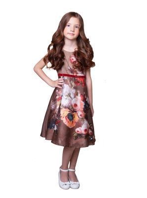 Фото1: Шелковое платье с цветами