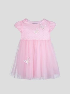 Фото1: картинка 1596.43 Платье нарядное Церемония с декором в к-те с шортиками, нежно-розовый Choupette - одевайте детей красиво!