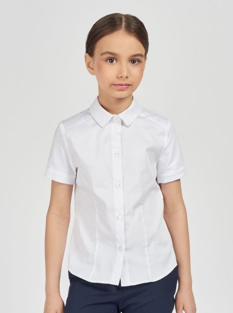 Фото1: Белая школьная блузка для девочки