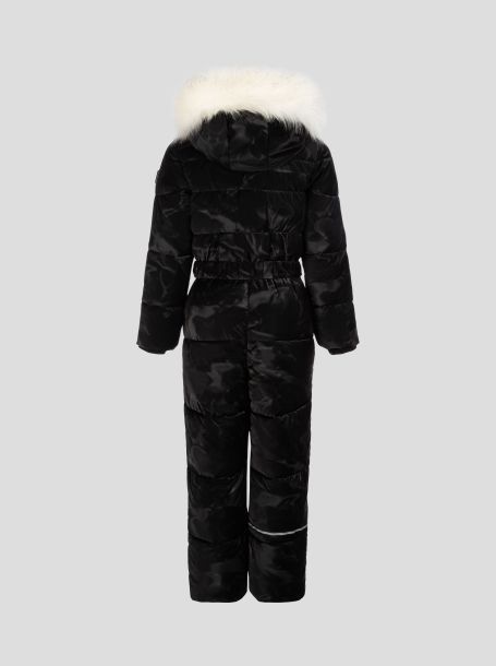 Фото13: картинка 762.20 Комбинезон утепленный на синтепухе с искусственной меховой опушкой, сияющий черный Choupette - одевайте детей красиво!