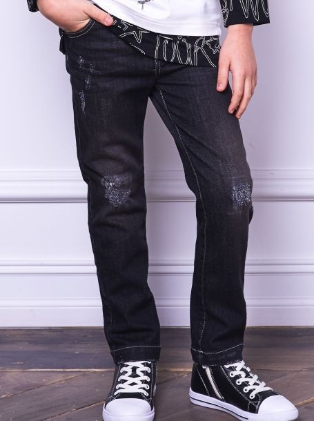 Фото2: Черные джинсовые брюки для мальчика