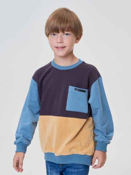 Фото1: картинка 38.115 Джемпер-СВИТШОТ комбинированный Choupette - одевайте детей красиво!