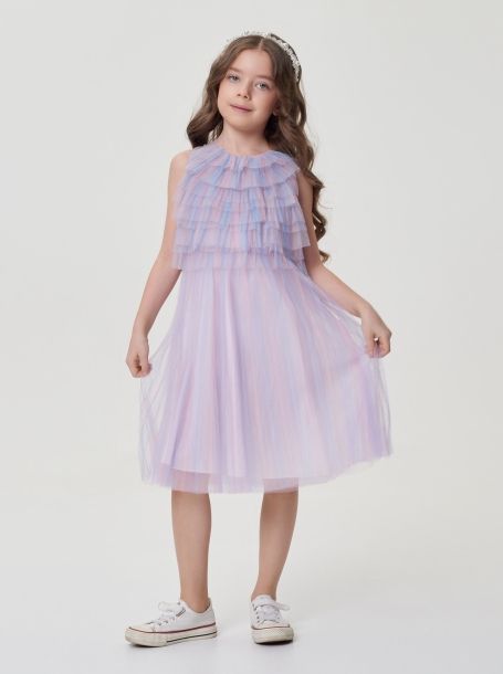 Фото5: картинка 1540.43 Платье нарядное Церемония из плиссированной сетки, мультиколор Choupette - одевайте детей красиво!