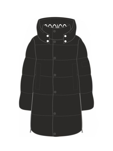 Фото1: картинка 713.20 Пальто пуховое, удлиненное, черновый винил Choupette - одевайте детей красиво!