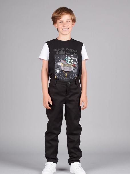 Фото1: Черные теплые брюки для мальчика