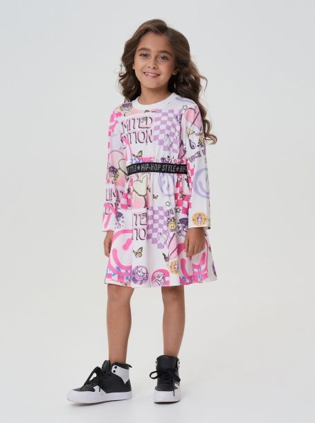 Фото1: картинка 58.116 Платье трикотажное, фирменный принт Choupette - одевайте детей красиво!