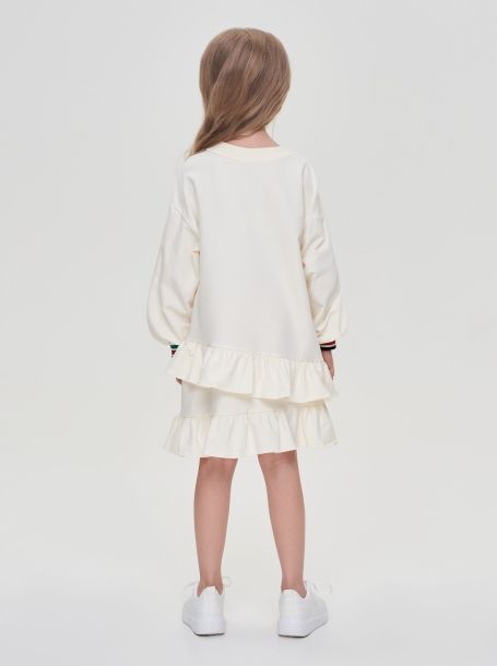 Фото6: картинка 21.108 Платье из футера с браш эффектом, сливочный Choupette - одевайте детей красиво!