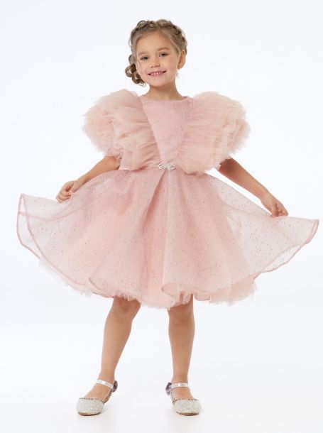 Фото3: картинка 1514.43 Платье нарядное Церемония с пышными рукавами, розовый Choupette - одевайте детей красиво!