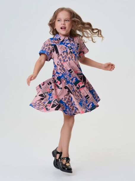 Фото4: картинка 45.114 Платье трикотажное, фирменный принт Choupette - одевайте детей красиво!