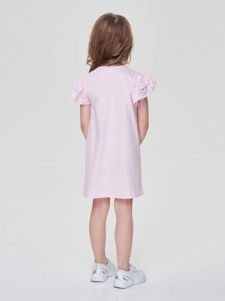 Фото3: Трикотажное розовое платье с принтом