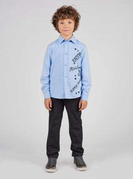 Фото5: 15.90 Голубая рубашка с принтом для мальчика