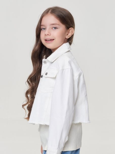 Фото2: картинка 16.120 Куртка джинсовая, белый Choupette - одевайте детей красиво!